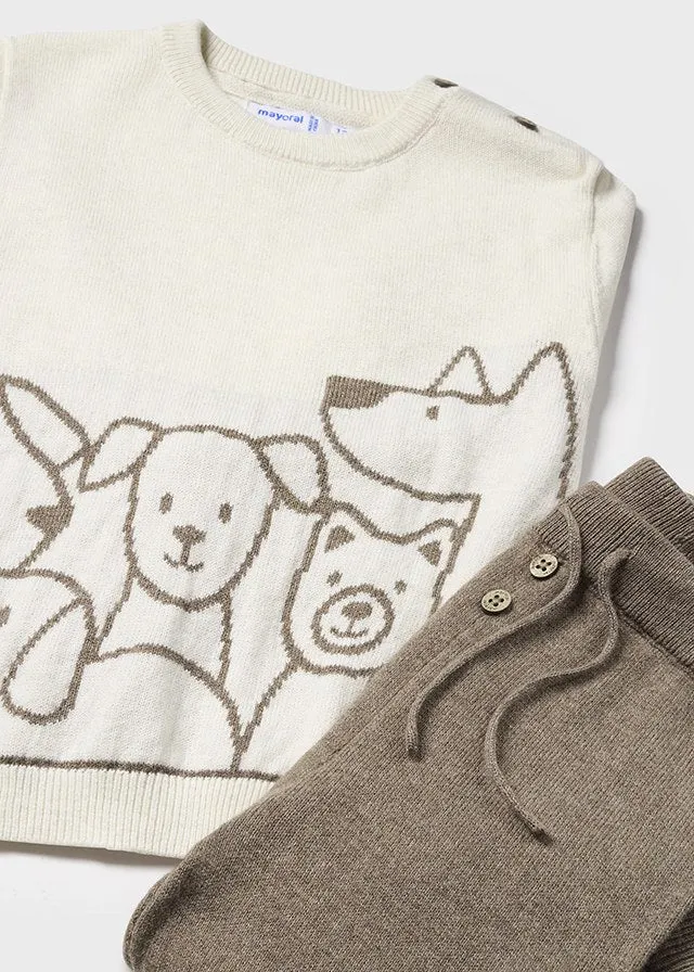 Animal Boy's 3-Piece Sweater, Pant, & Hat Set  - Select Size