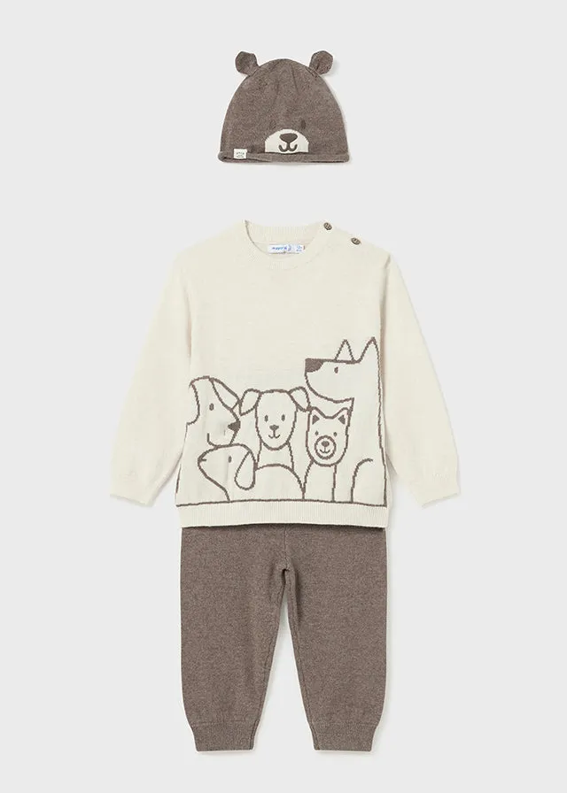 Animal Boy's 3-Piece Sweater, Pant, & Hat Set  - Select Size