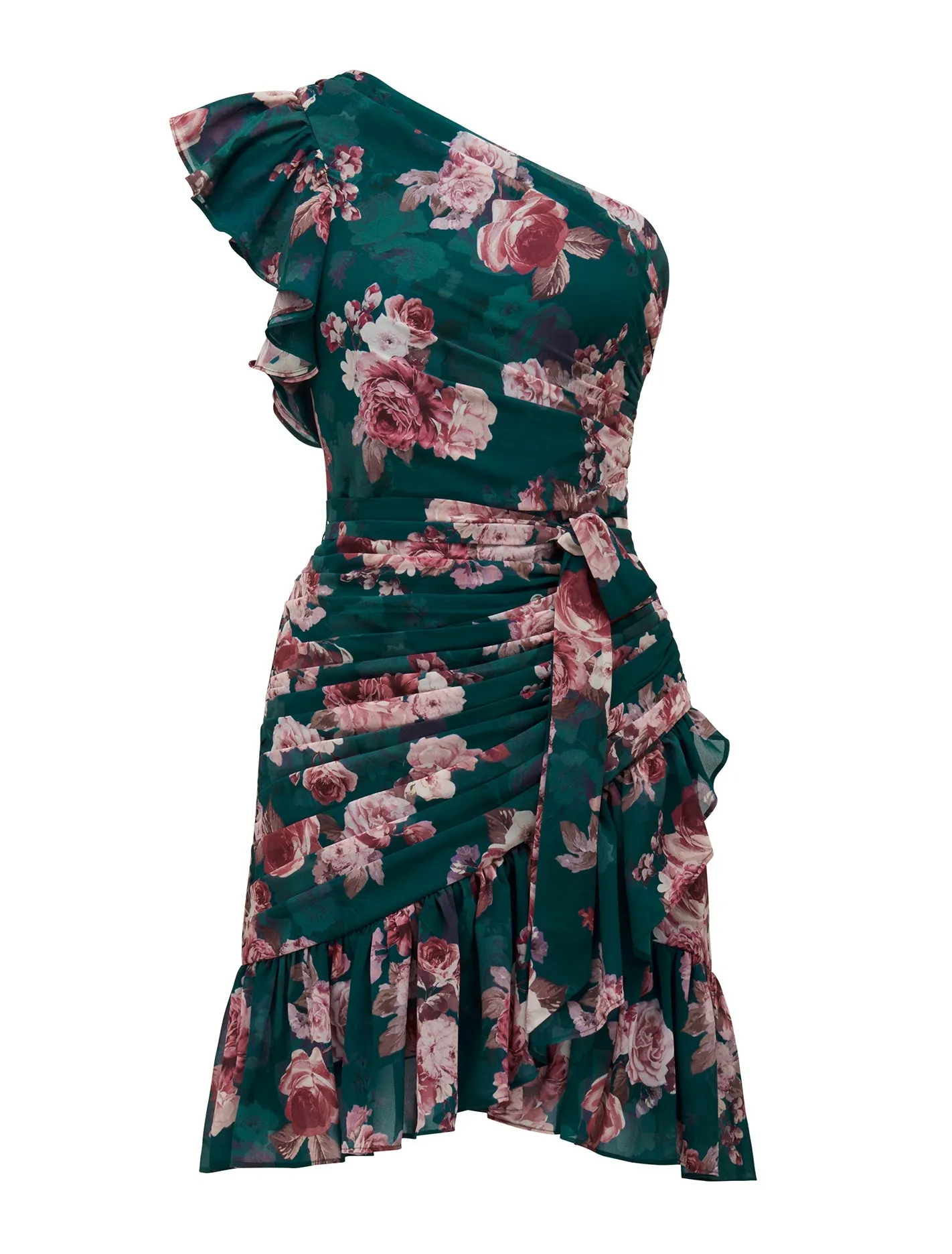 Anna One Shoulder Ruched Mini Dress