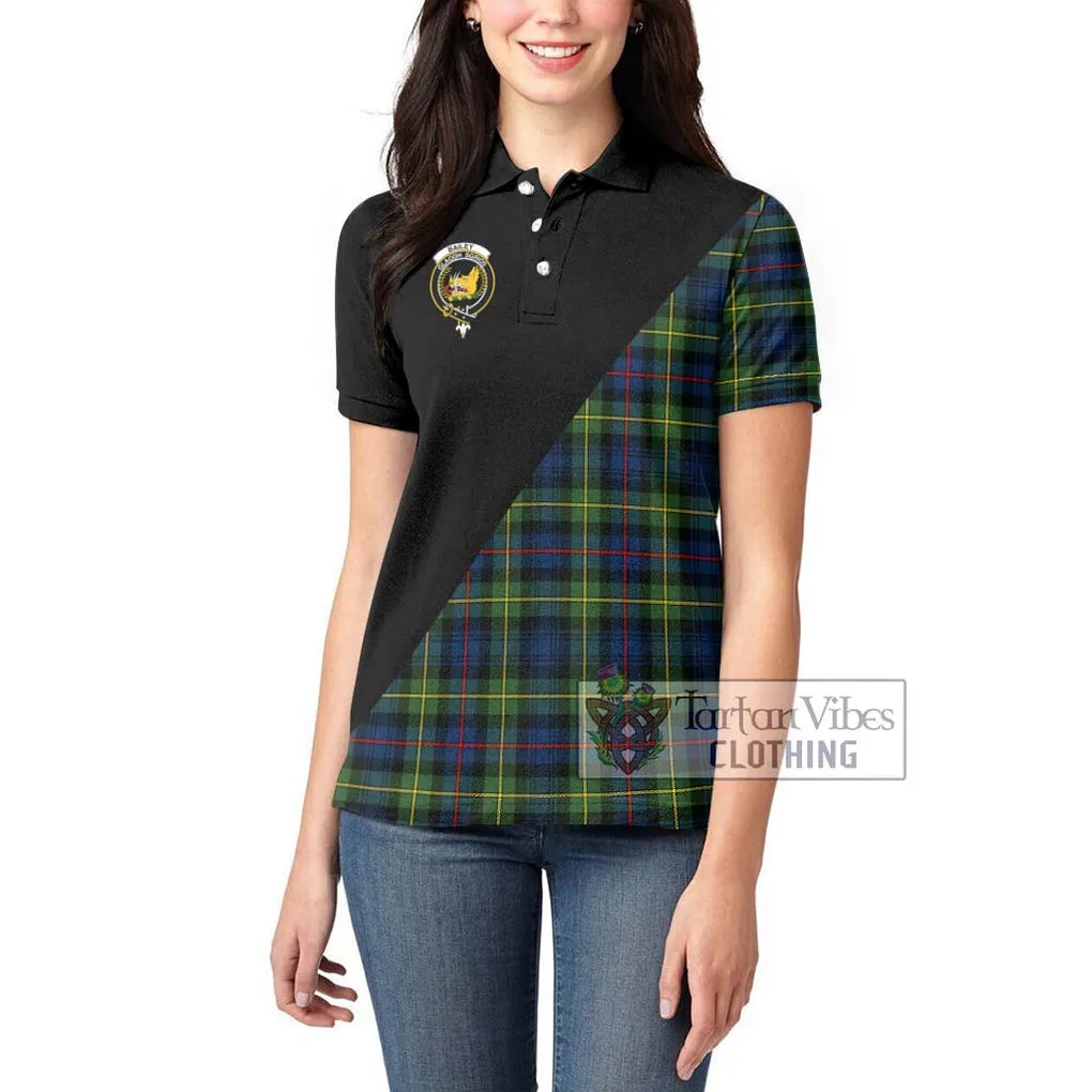 Bailey Modern Tartan Women's Polo Shirt with Family Crest and Military Logo Style