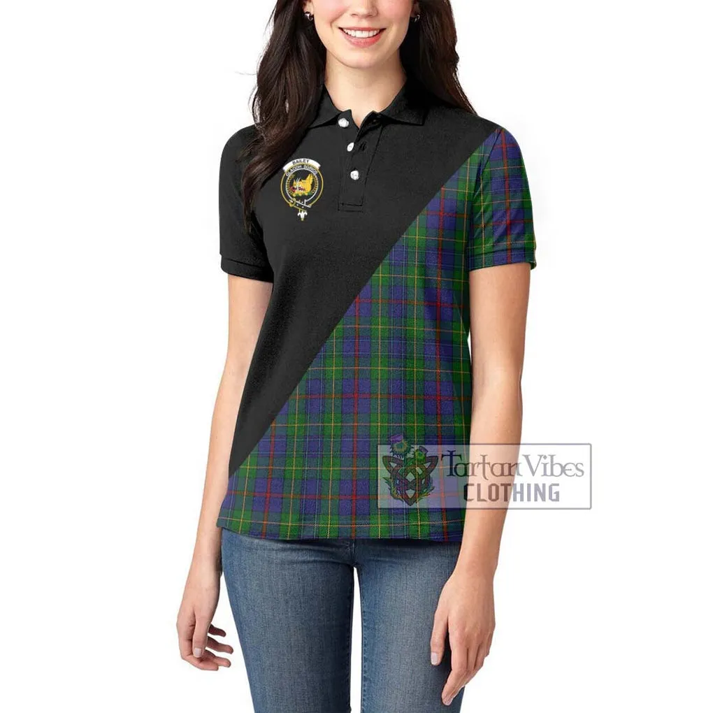 Bailey Tartan Women's Polo Shirt with Family Crest and Military Logo Style
