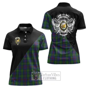 Bailey Tartan Women's Polo Shirt with Family Crest and Military Logo Style