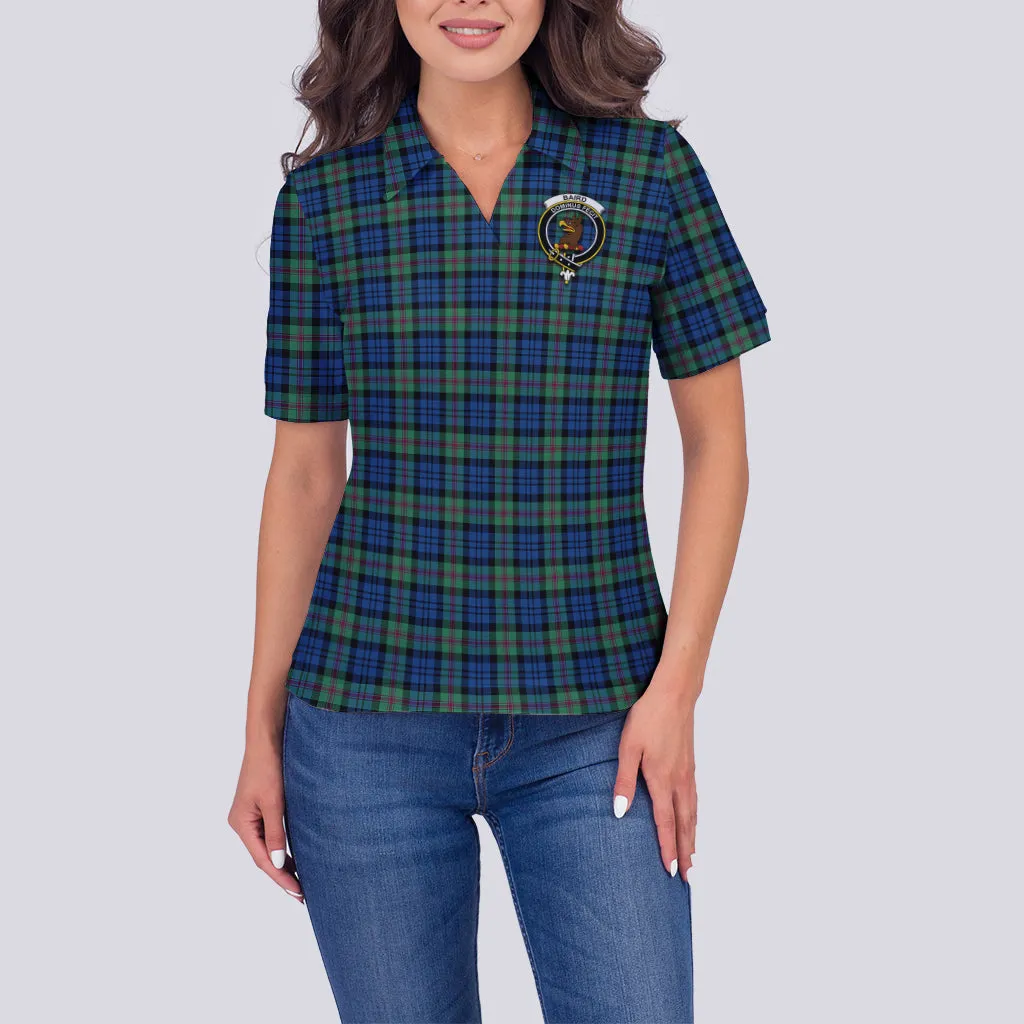 Baird Ancient Tartan Polo Shirt with Family Crest For Women