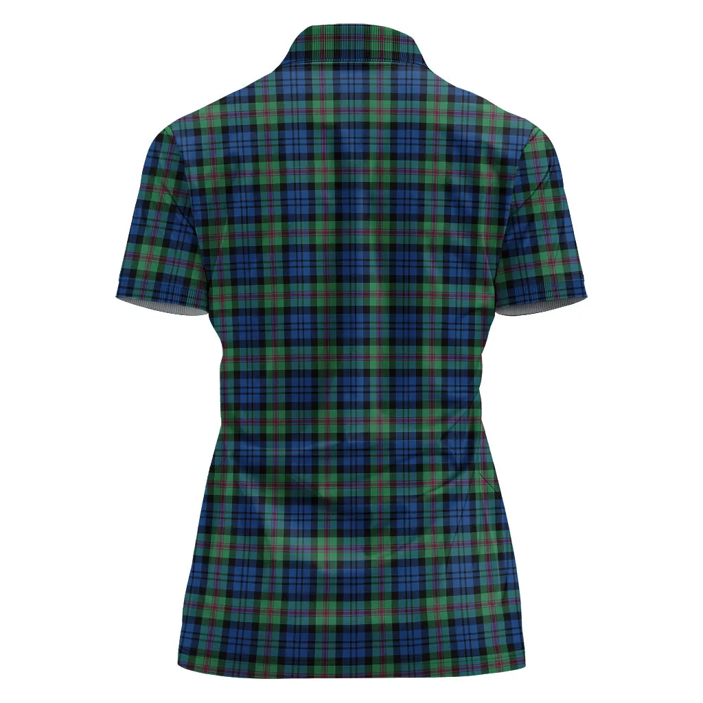 Baird Ancient Tartan Polo Shirt with Family Crest For Women