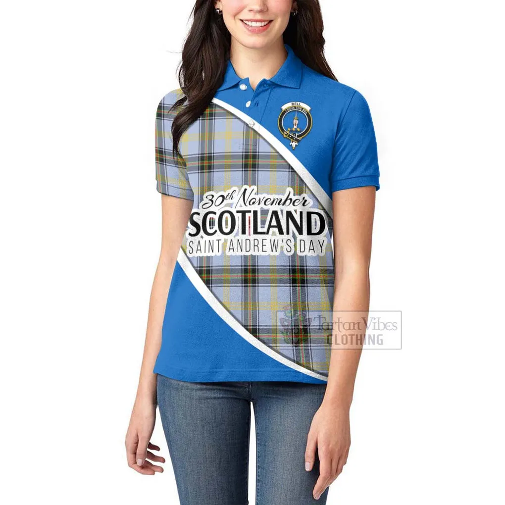 Bell Family Crest Tartan Women's Polo Shirt Celebrate Saint Andrew's Day in Style