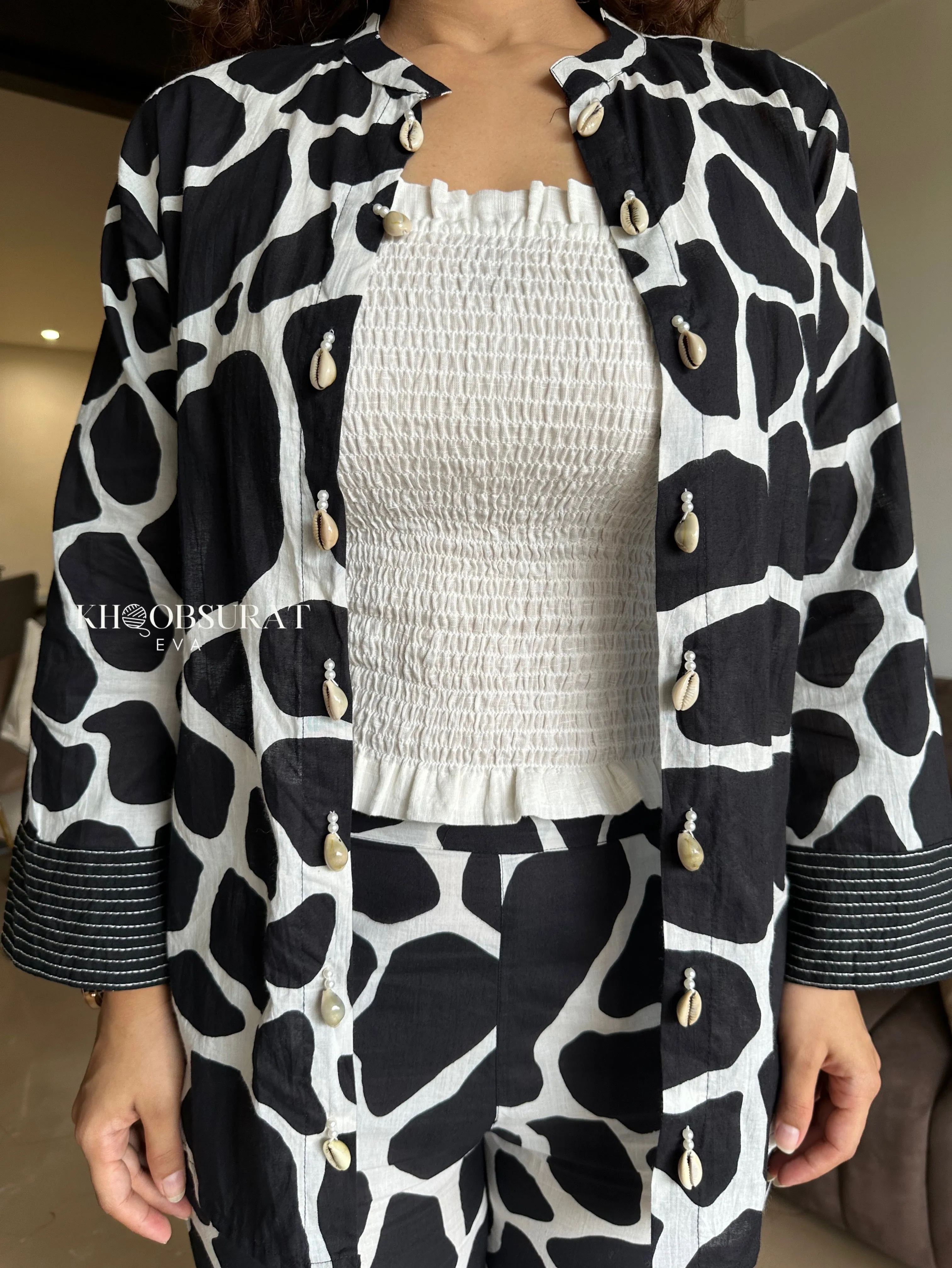 Black & Bold 3 Piece Printed Coord Set