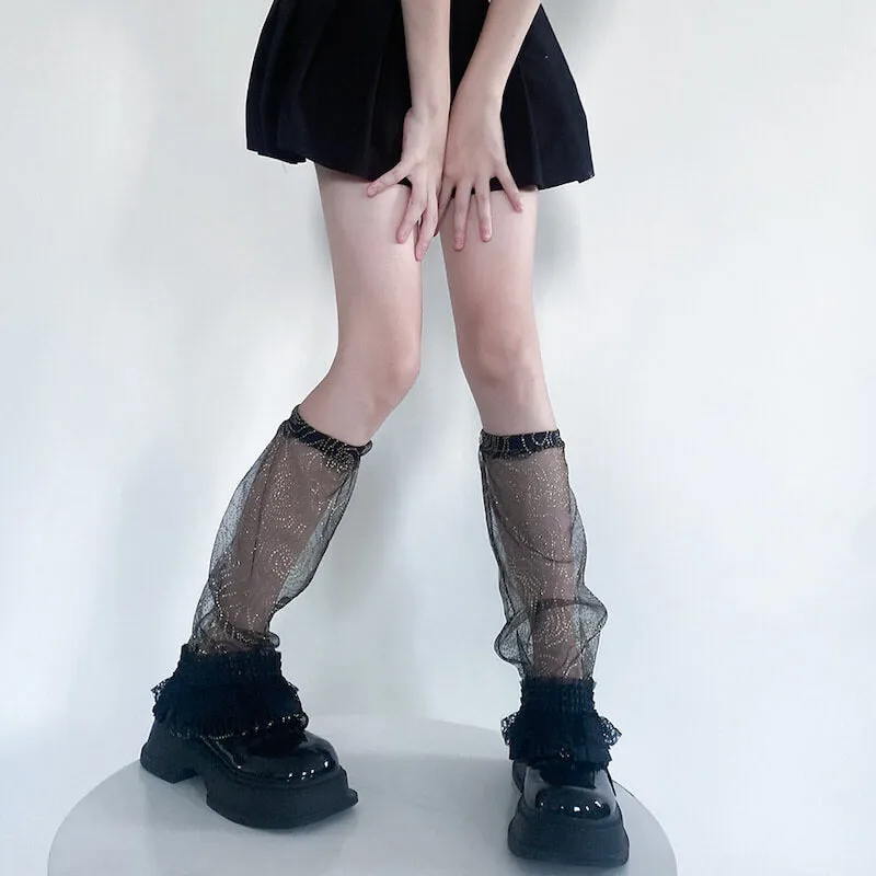 Bling see-through leg warmers