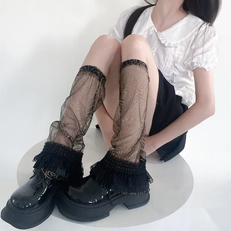 Bling see-through leg warmers