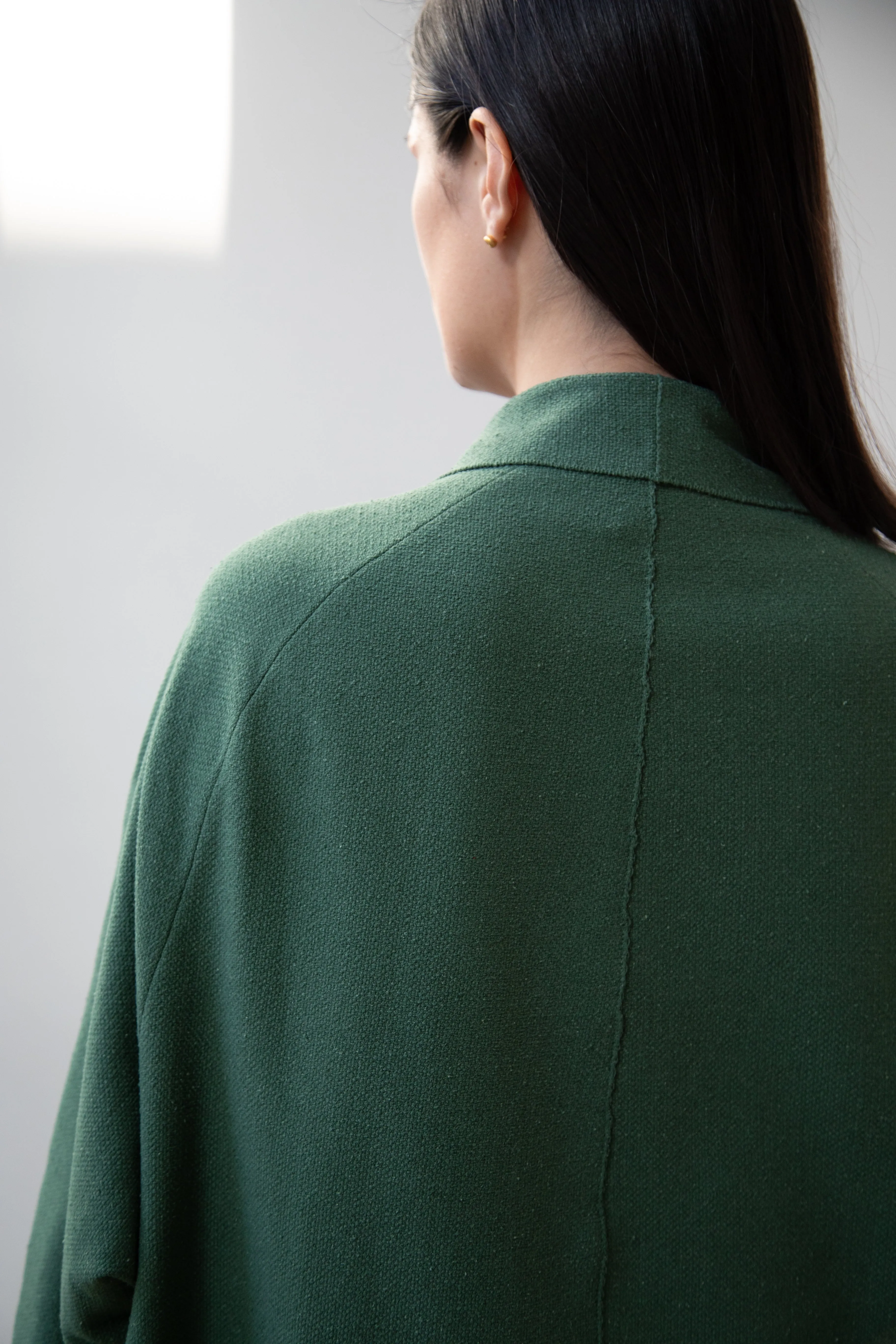 Boboutic | Trace Over Coat in Green Silk