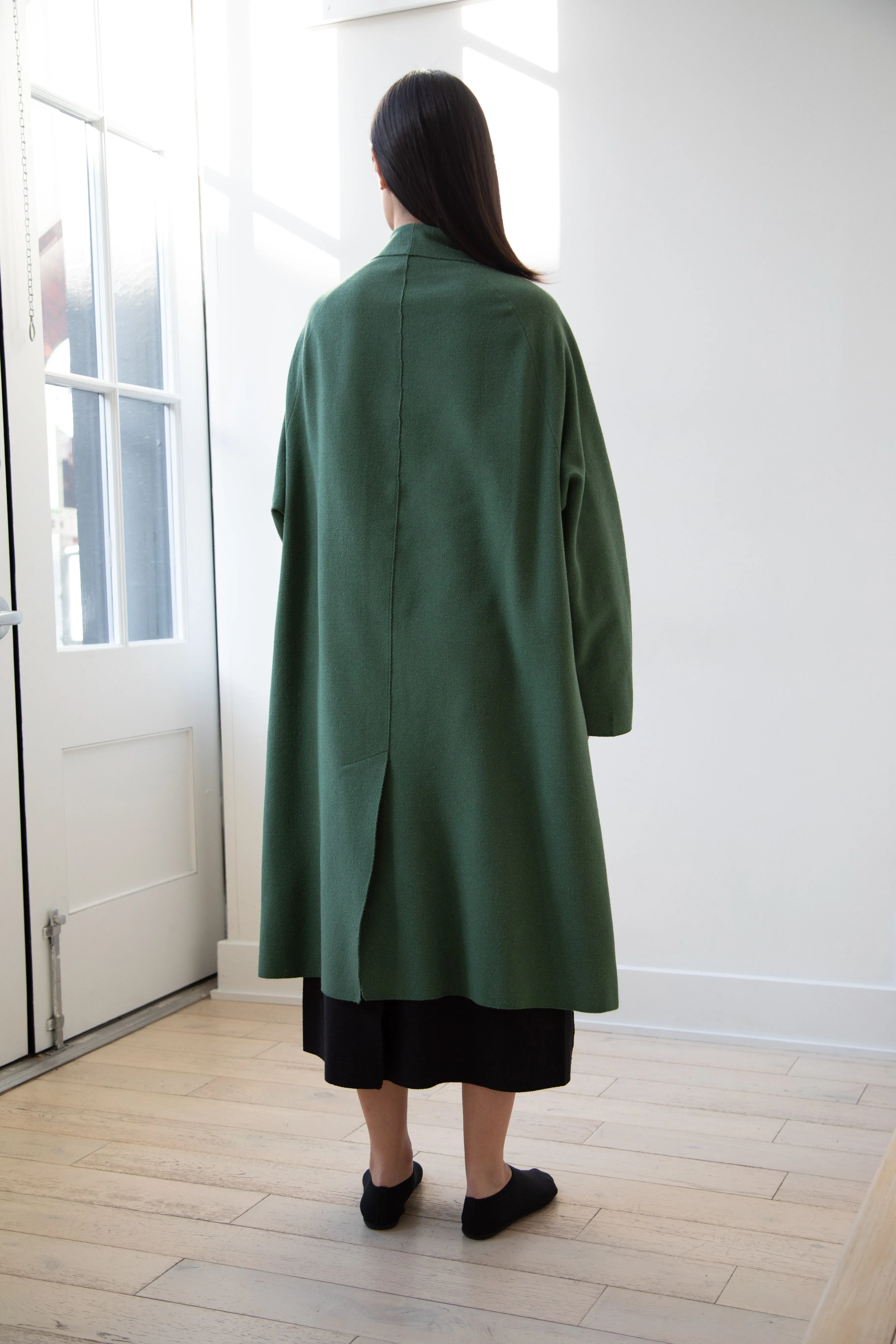 Boboutic | Trace Over Coat in Green Silk