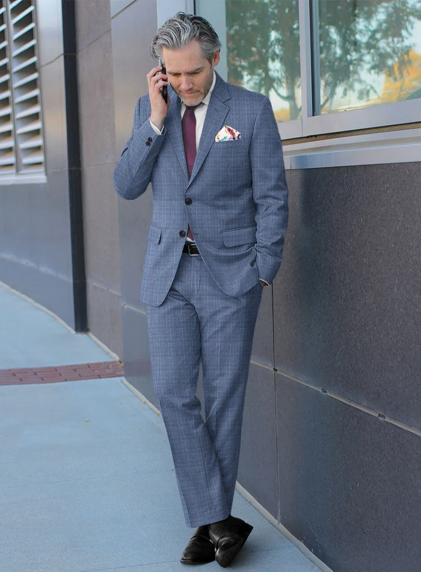 Caccioppoli Sun Dream Lisarn Blue Wool Silk Suit
