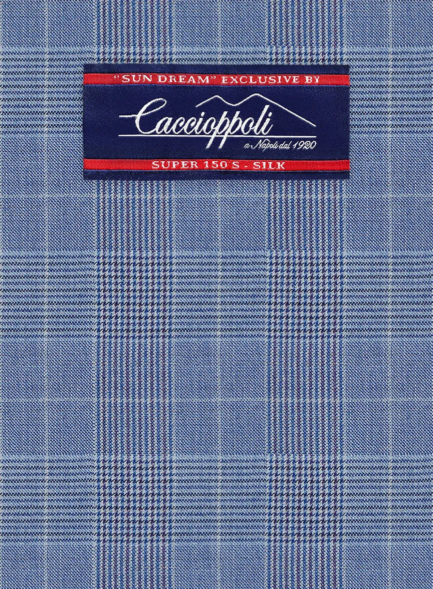 Caccioppoli Sun Dream Lisarn Blue Wool Silk Suit