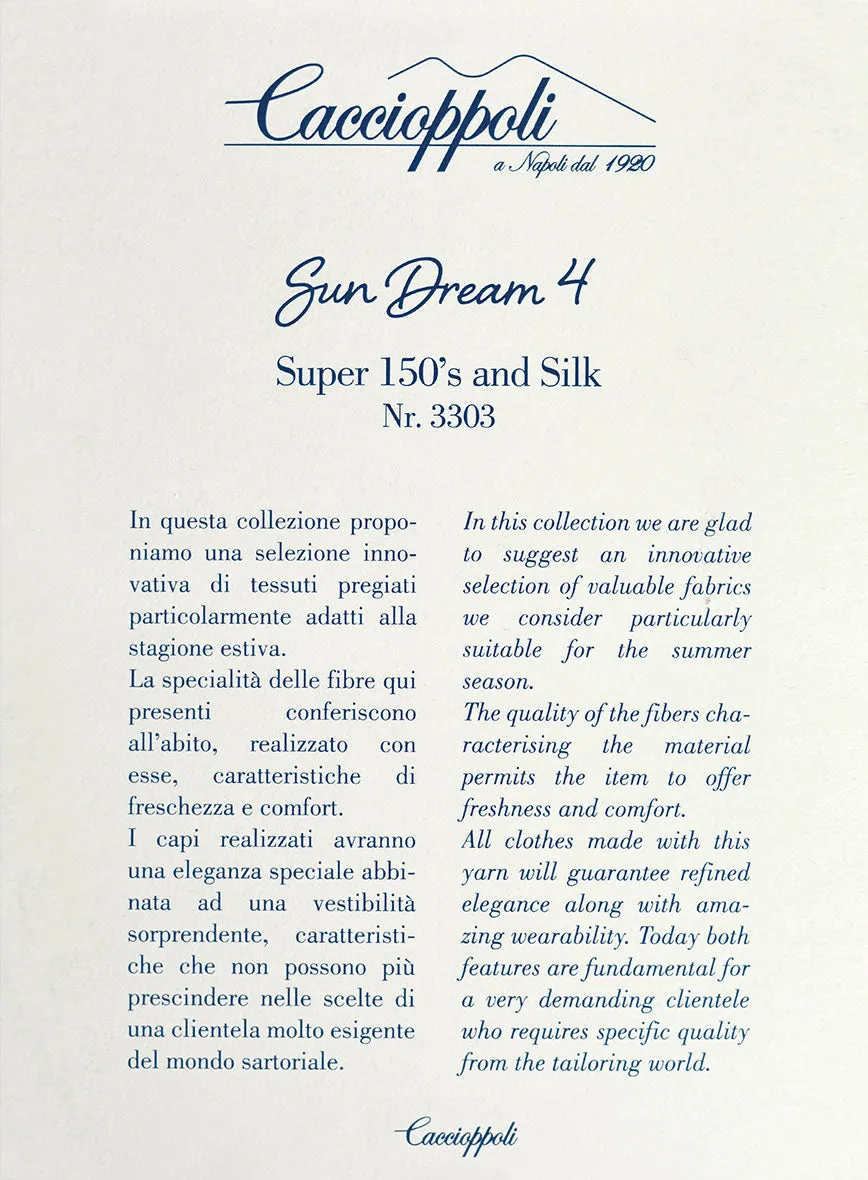 Caccioppoli Sun Dream Lisarn Blue Wool Silk Suit