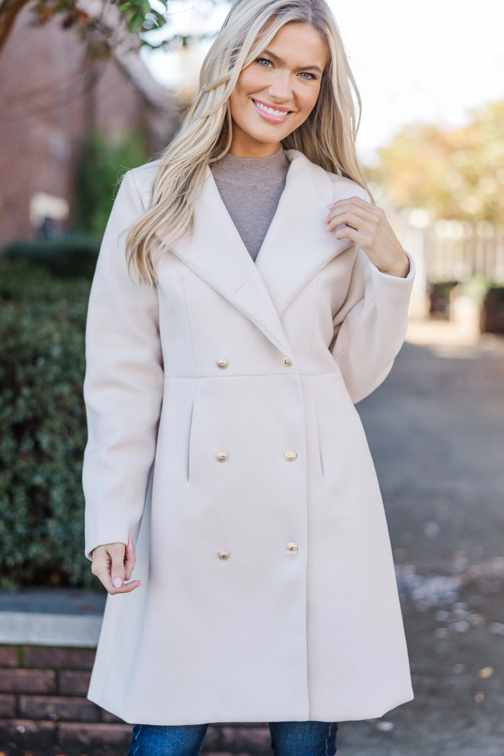 City Streets Oatmeal Brown Coat