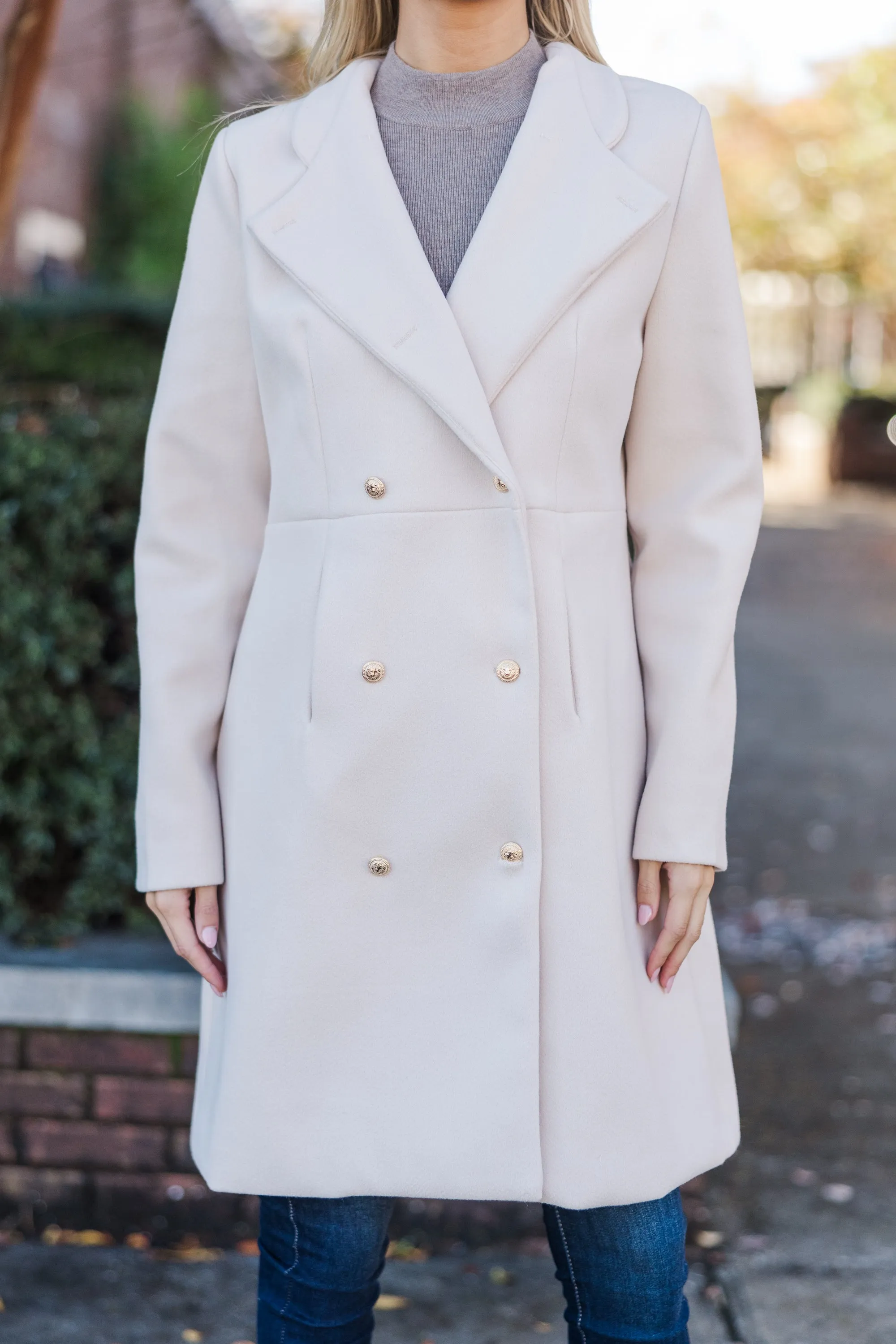 City Streets Oatmeal Brown Coat