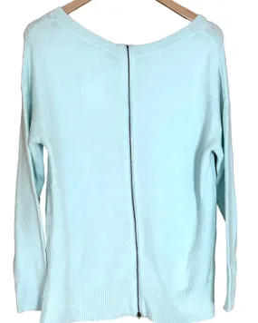 Cool Winter Icy Blue Zipper-back Sweater
