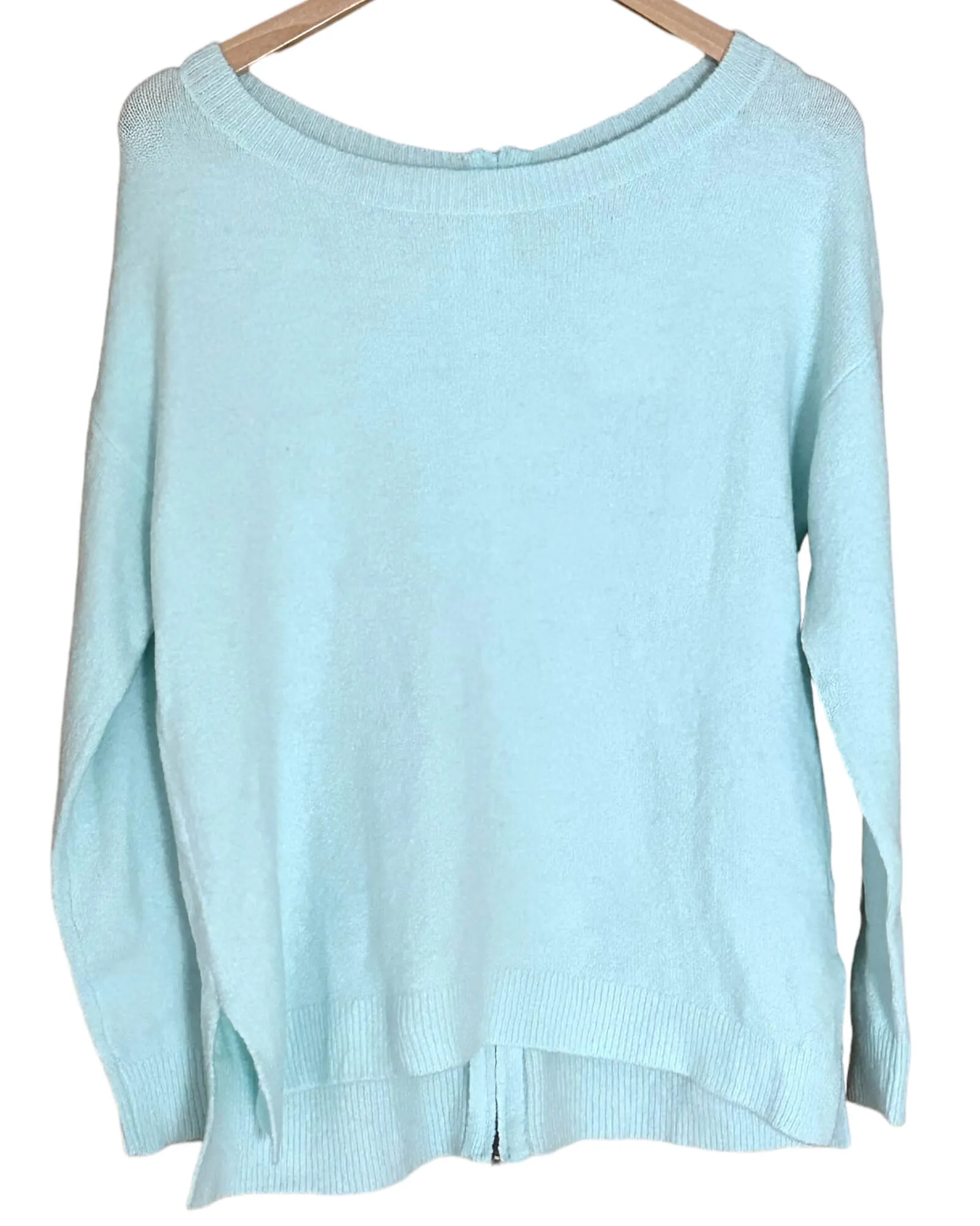 Cool Winter Icy Blue Zipper-back Sweater