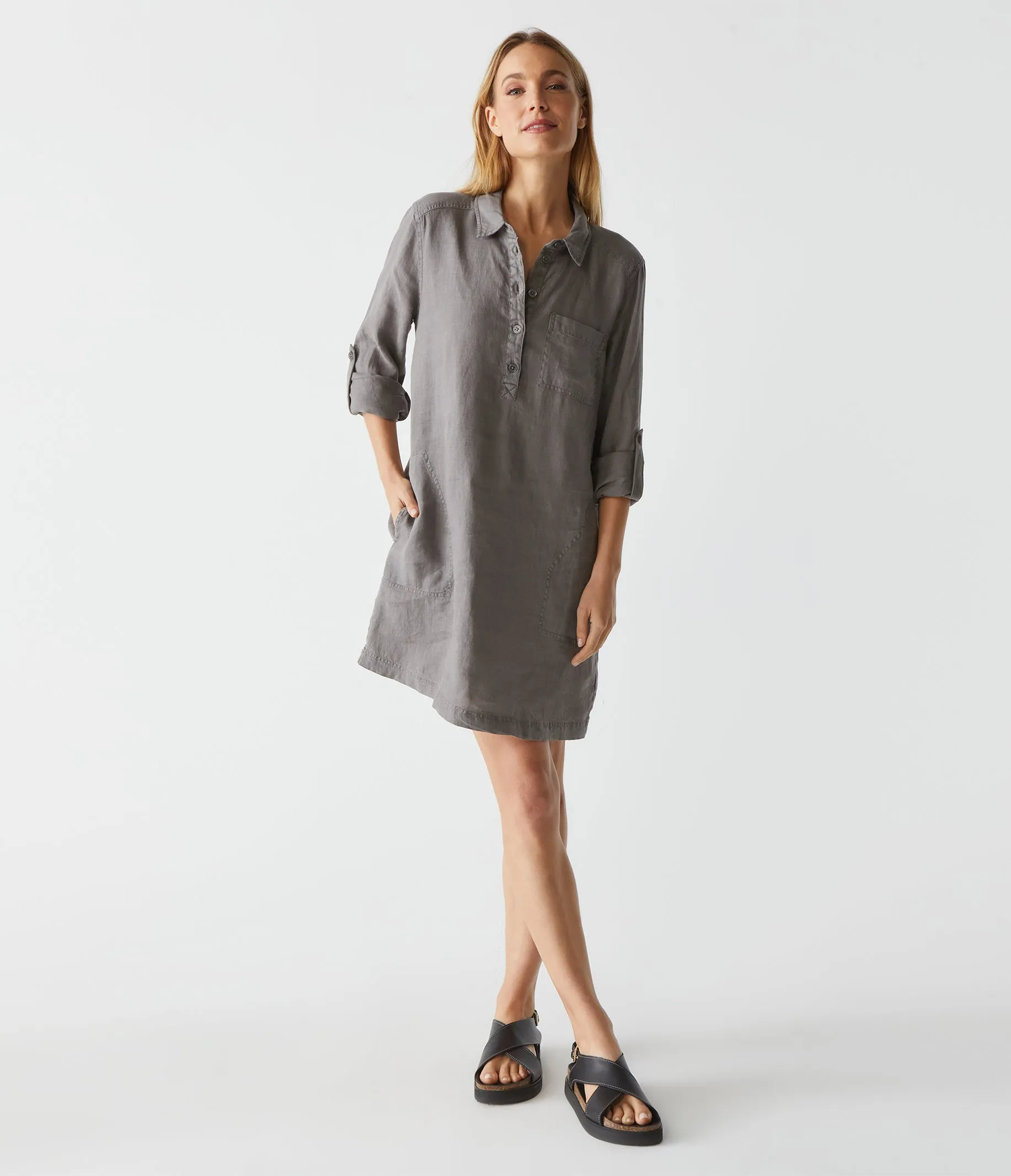 Eleanor Linen Shirt Dress