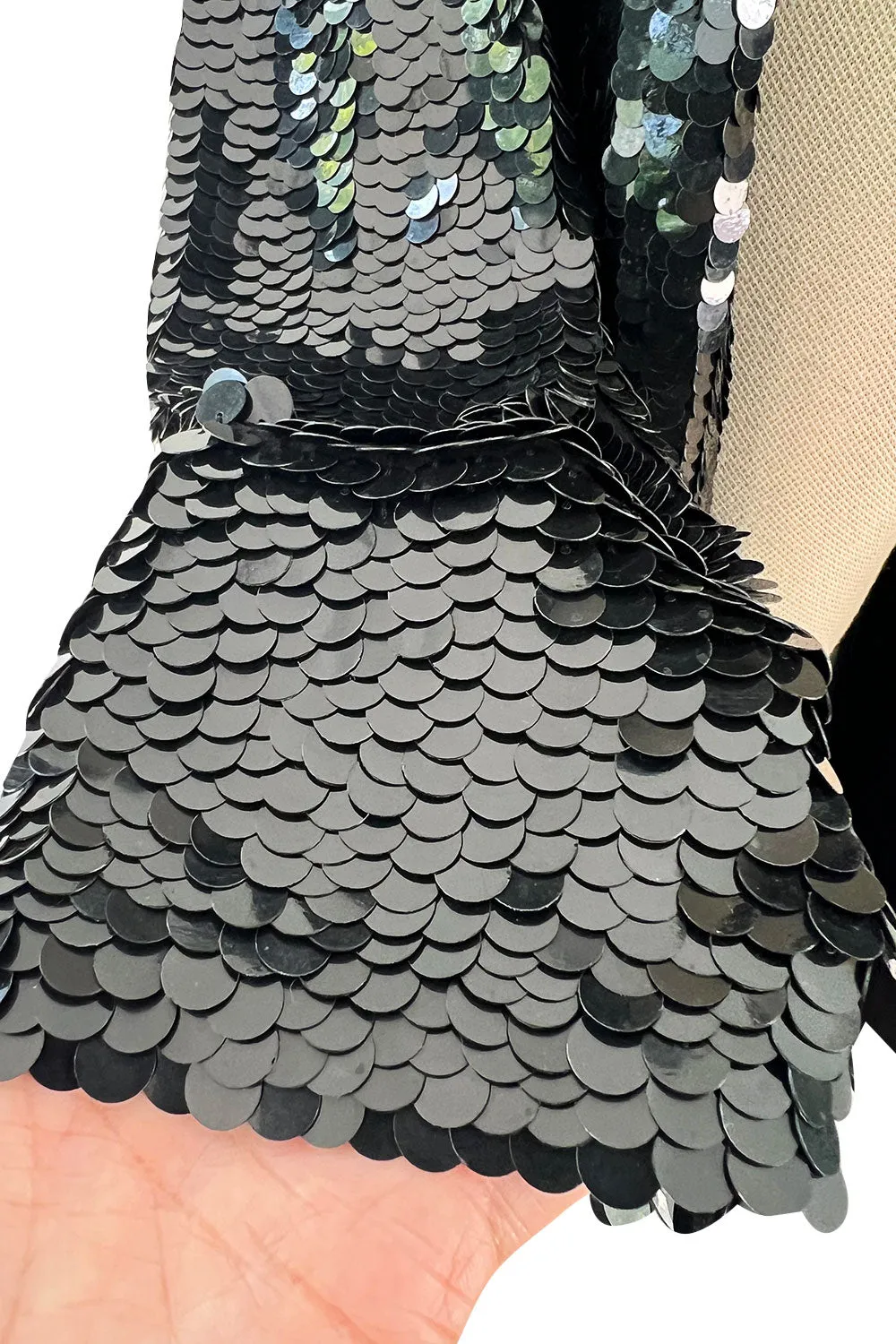 Fabulous Spring 2017 Attico Runway Look 25 Large Black Sequin Paillette Wrap Coat or Dress