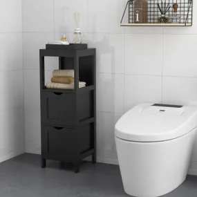 Freestanding Storage Cabinet with 2 Removable Drawers for Bathroom-Black