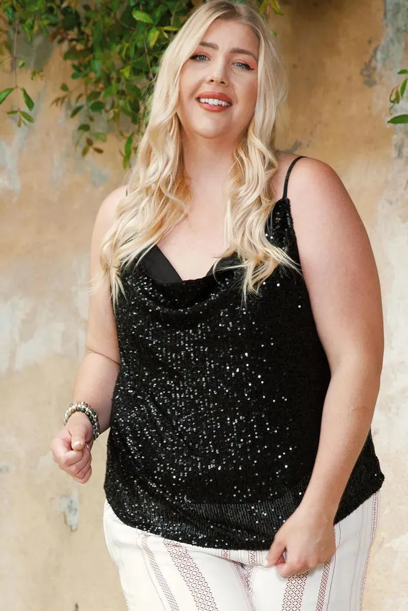 Get Glam in Our Plus Size Sequin Tank Top - Order Now!