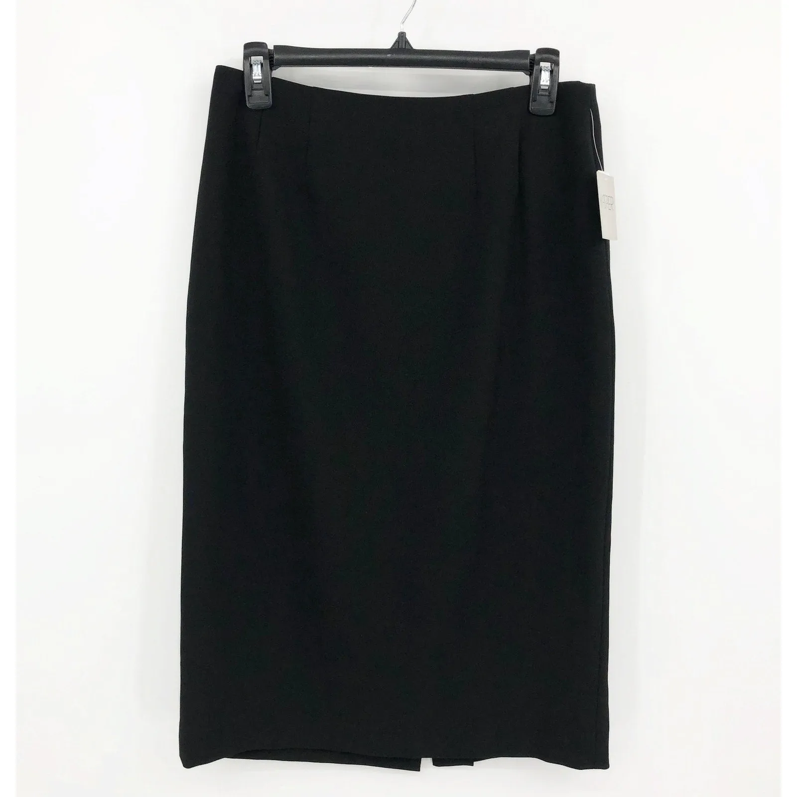 KASPER Women's Classic Pencil Skirt Size 4 Black Crepe Stretch Lined NWT