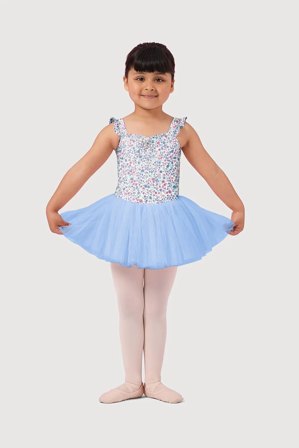 LM51240G - Mirella Ditsy Floral Frill Strap Girls Tutu Dress