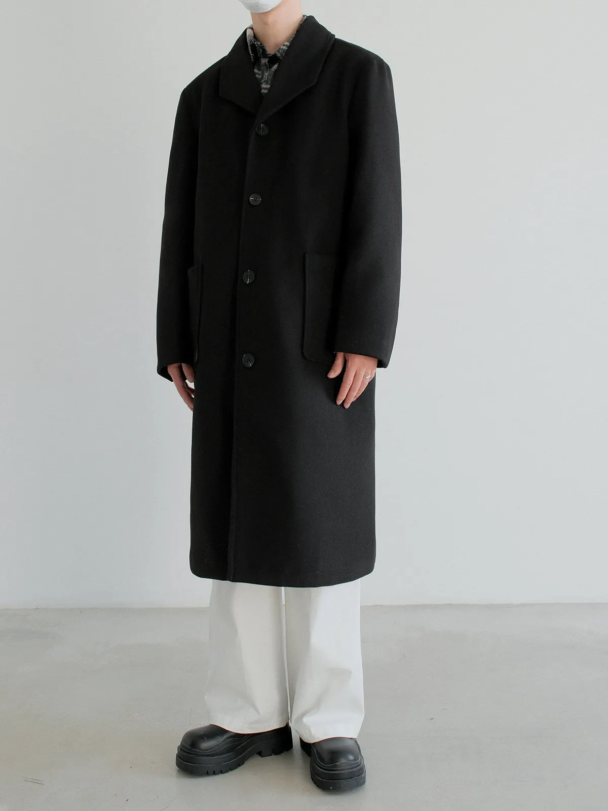 Long Lapel Wool Winter Overcoat