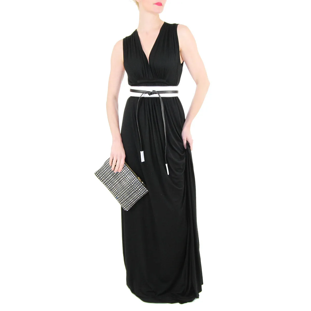 Long Sleeveless Black Caftan