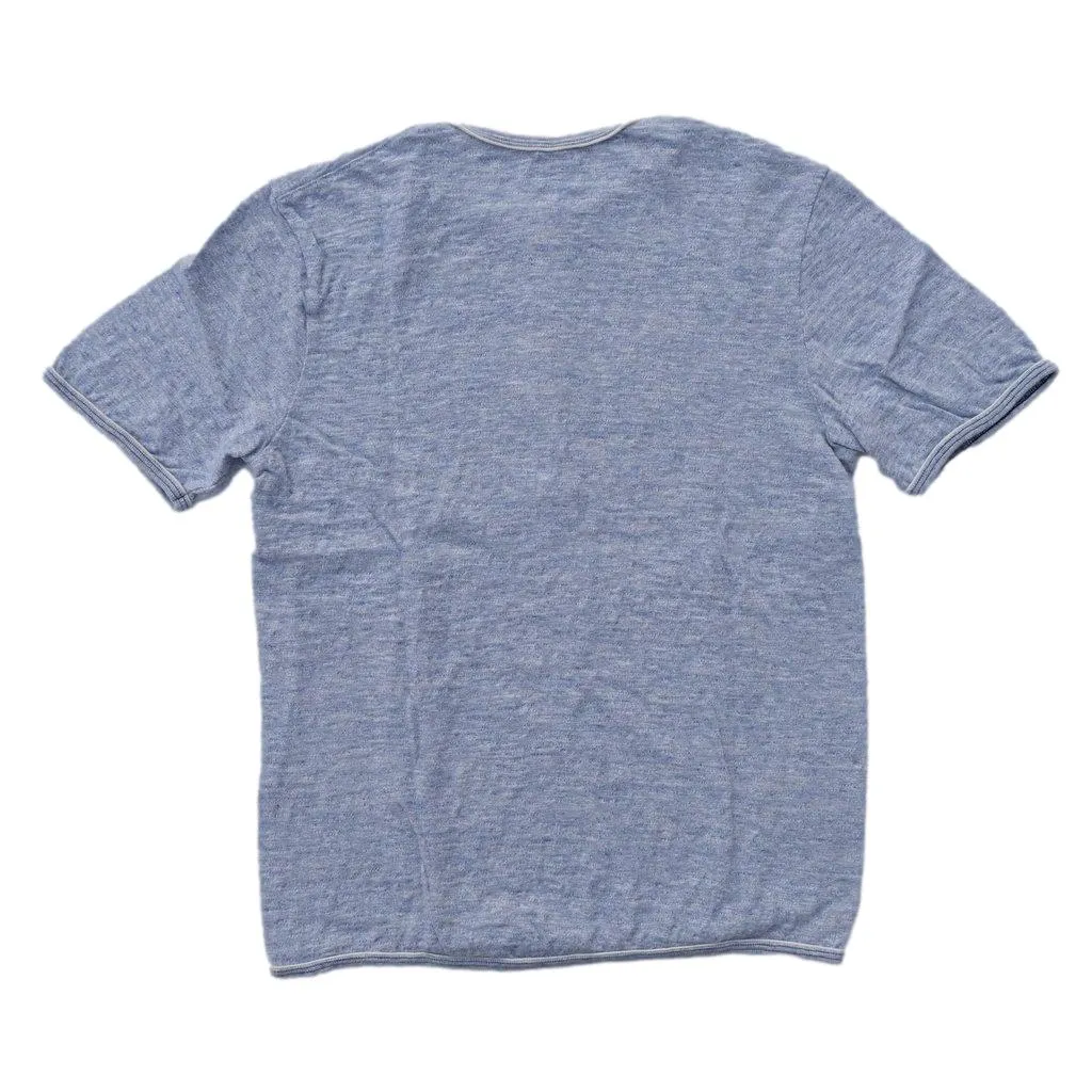 Loop & Weft Super Slub Henley (Heather Blue)