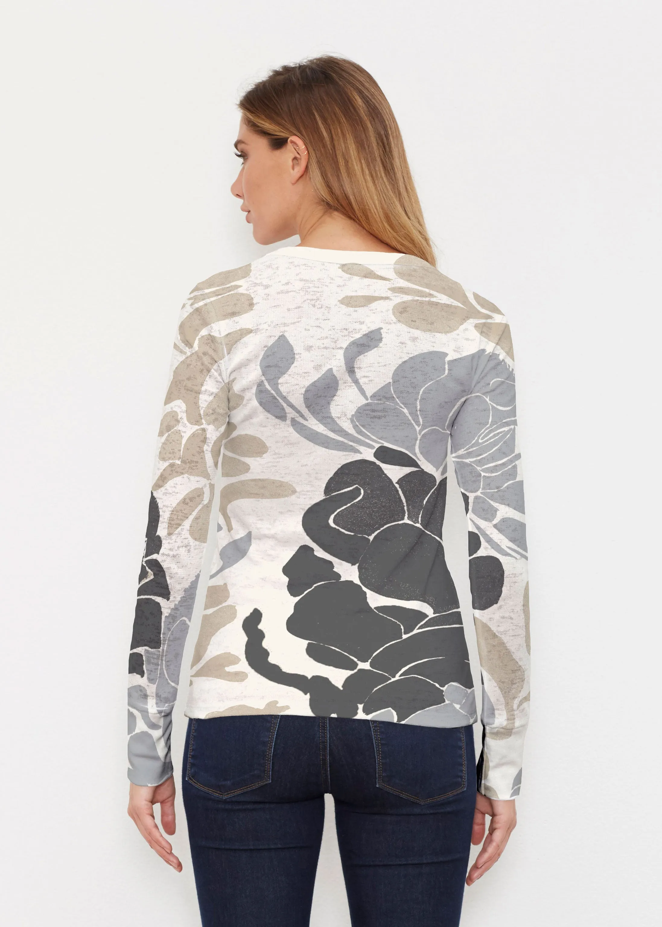 Lotus Grey (23057) ~ Thermal Long Sleeve Crew Shirt