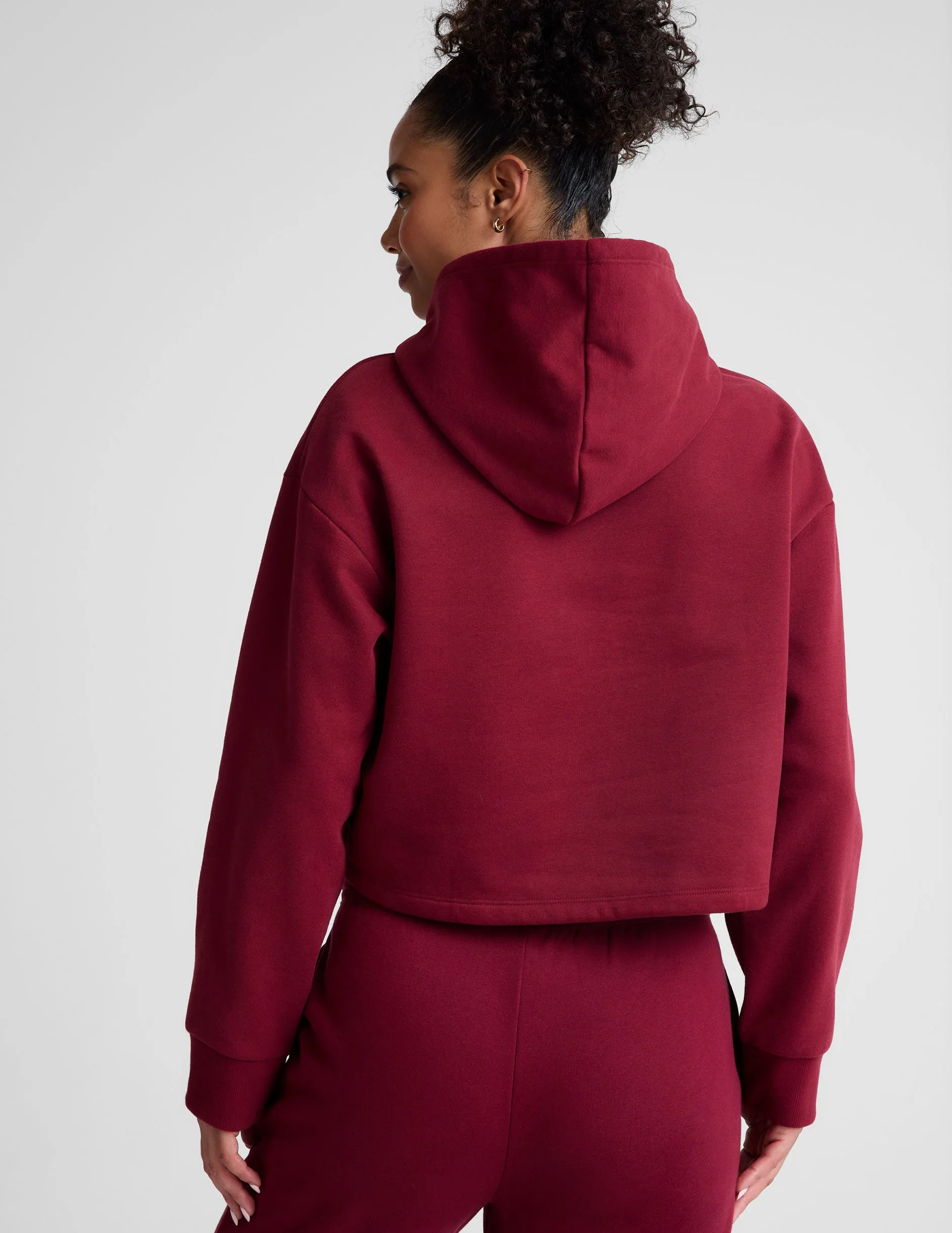 LuxeFleece Happiness Cropped Hoodie