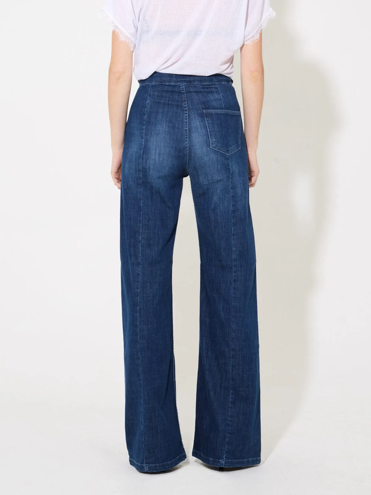 Minnie Wide Leg - Mid Wash