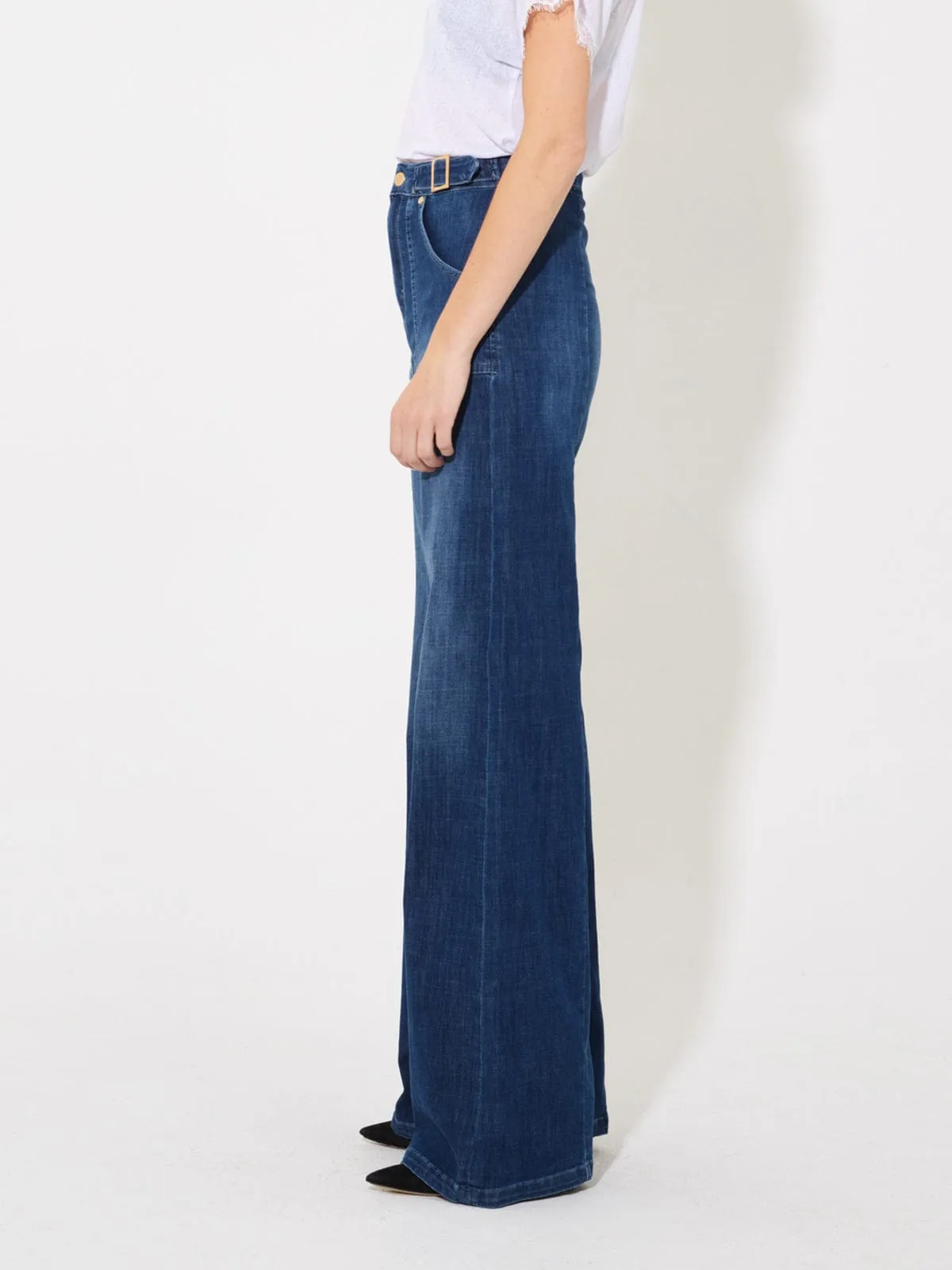 Minnie Wide Leg - Mid Wash