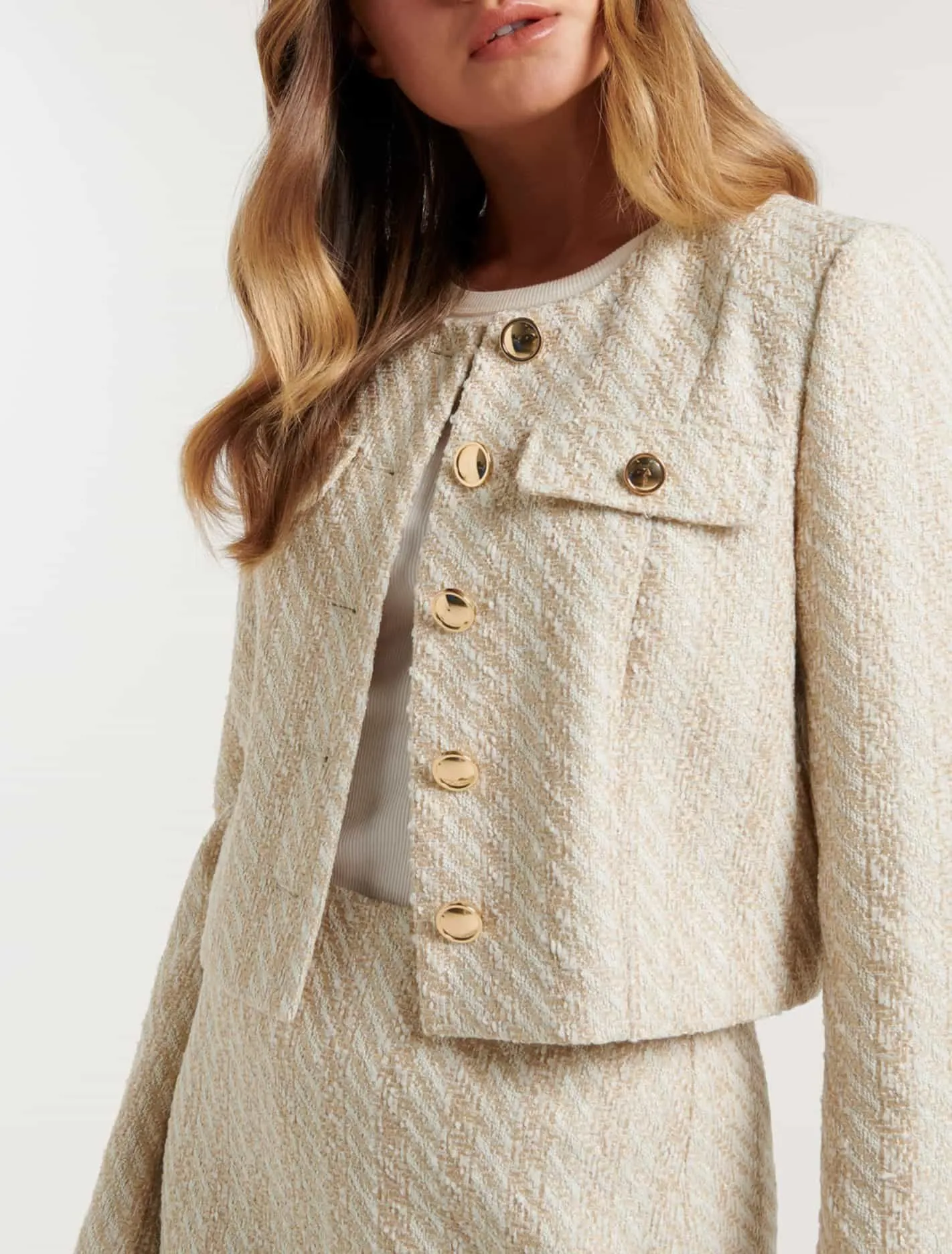 Natasha Boucle Crop Co-Ord Jacket