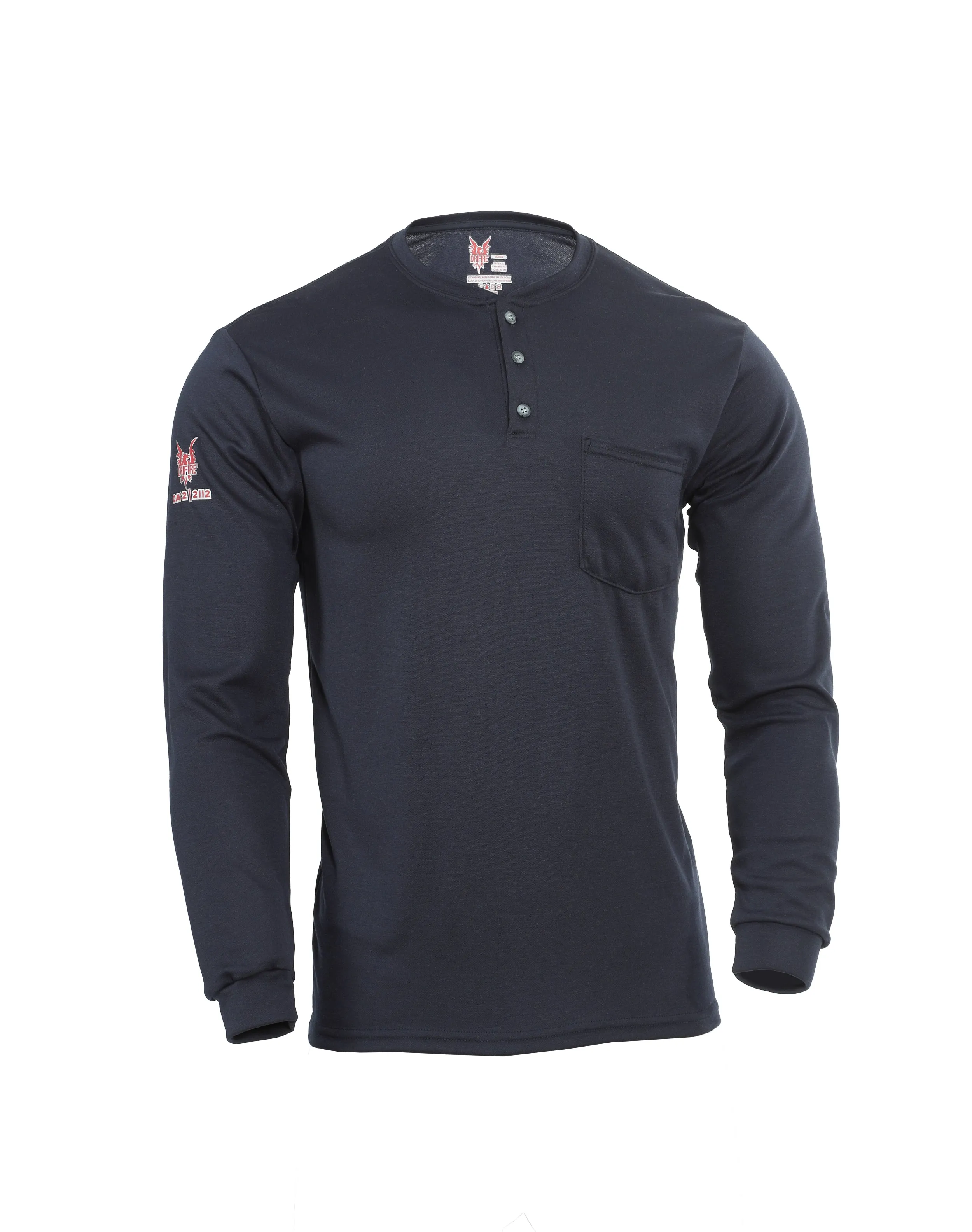 National Safety Apparel Drifire Power Dry FR Long Sleeve Henley, 8.6 cal/cm²