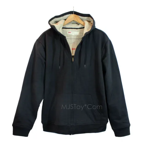NWT LEVI'S Men's Thick Sherpa-lined Zip-front Fleece Hoodies Jacket L-XXL