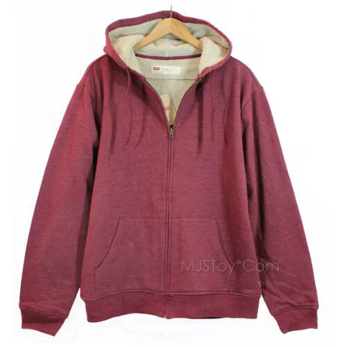 NWT LEVI'S Men's Thick Sherpa-lined Zip-front Fleece Hoodies Jacket L-XXL