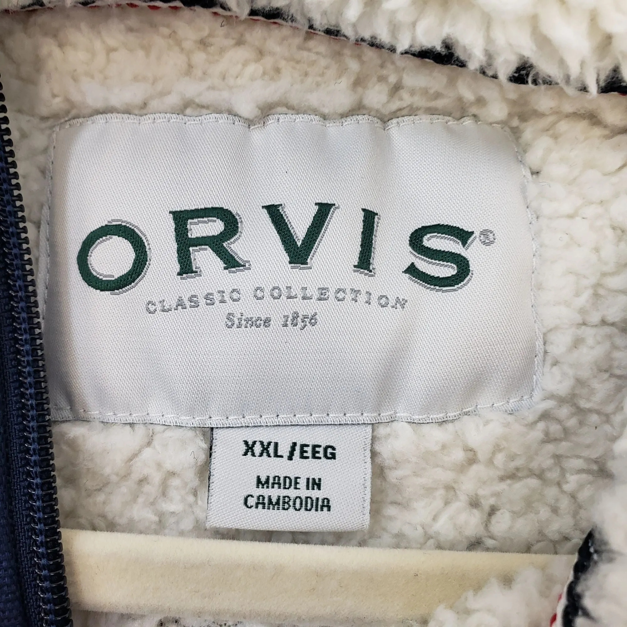 Orvis Fleece Lined Quarter Zip Pullover Jacket Size XXL