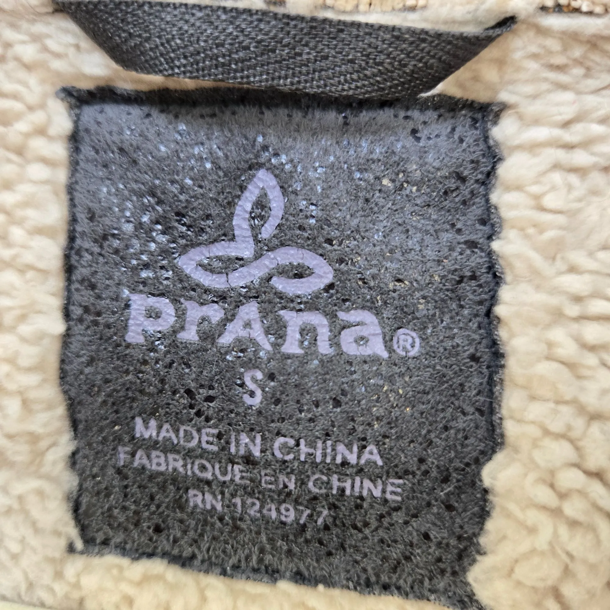 Prana Esme Faux Suede Sherpa Lined Full Zip Jacket Size Small