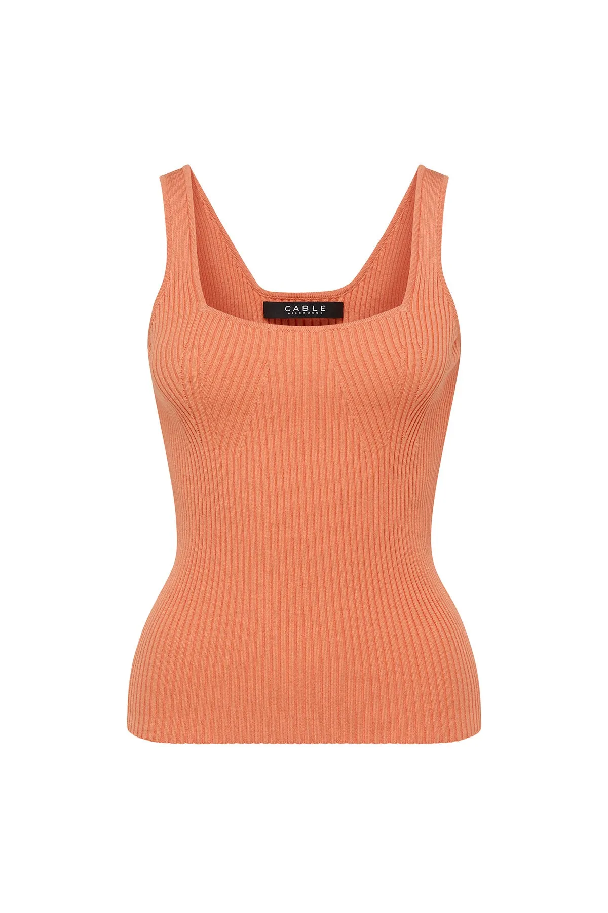 Ribbed Knit Tank - Apricot Marle