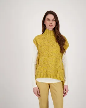 Sleeveless Turtle Neck Fringe Sweater