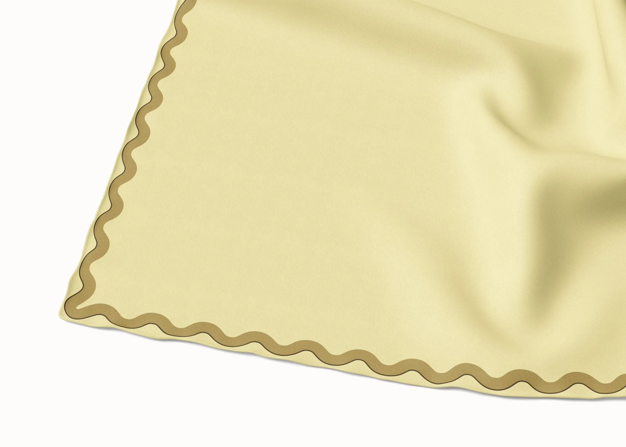 Sophie Limoncello/Antique Gold Silk Scarf - 89x89cm