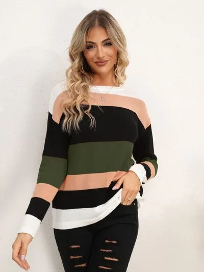 TEEK - Striped Solids Sweater