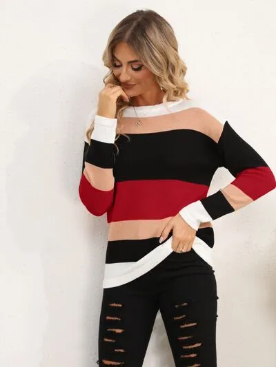 TEEK - Striped Solids Sweater