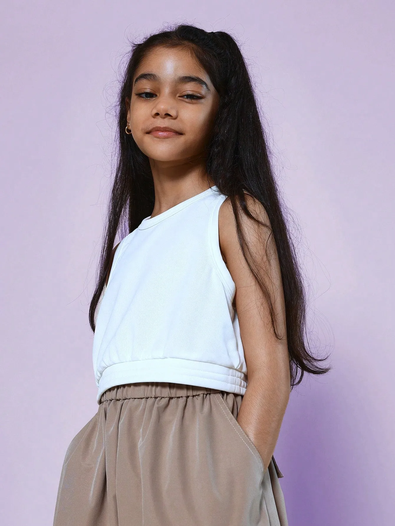 Tween Girls Crop Tank Top And Cargo Pant 2 Piece Set