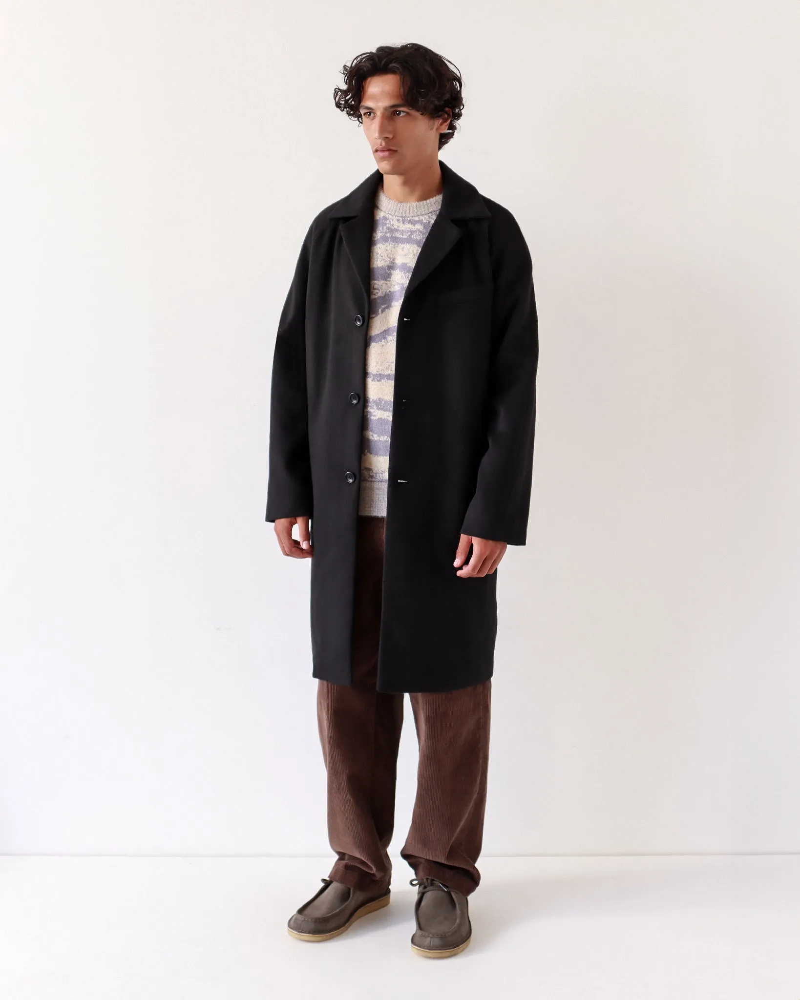 Vico Coat - Black Brushed Pile