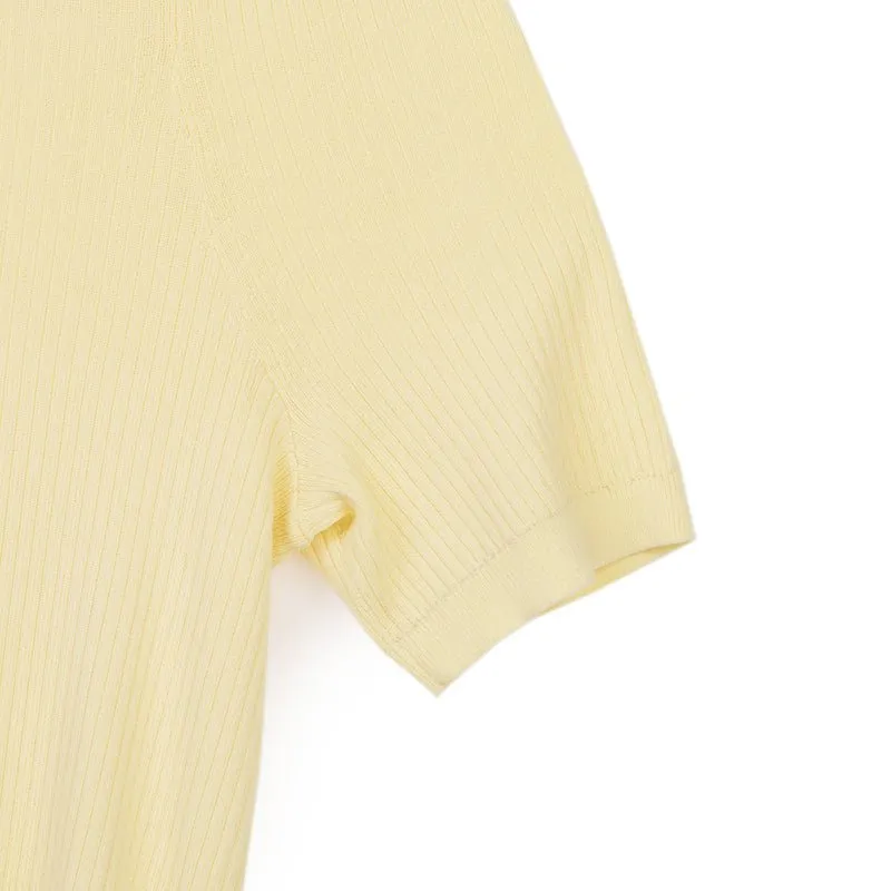 Yellow Short Sleeve Knitted T-shirt
